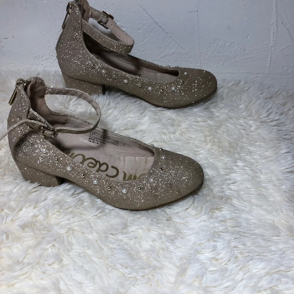 Sam Edelman Glitter Flats with Ankle Strap